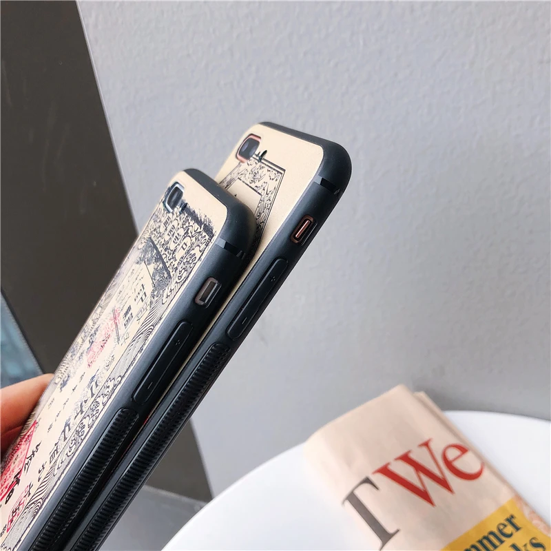 3D тисненый рисунок, Древний китайский бумажный чехол для телефона для iPhone X XS Max XR 8 7 6 6s Plus, мягкий силиконовый чехол из ТПУ