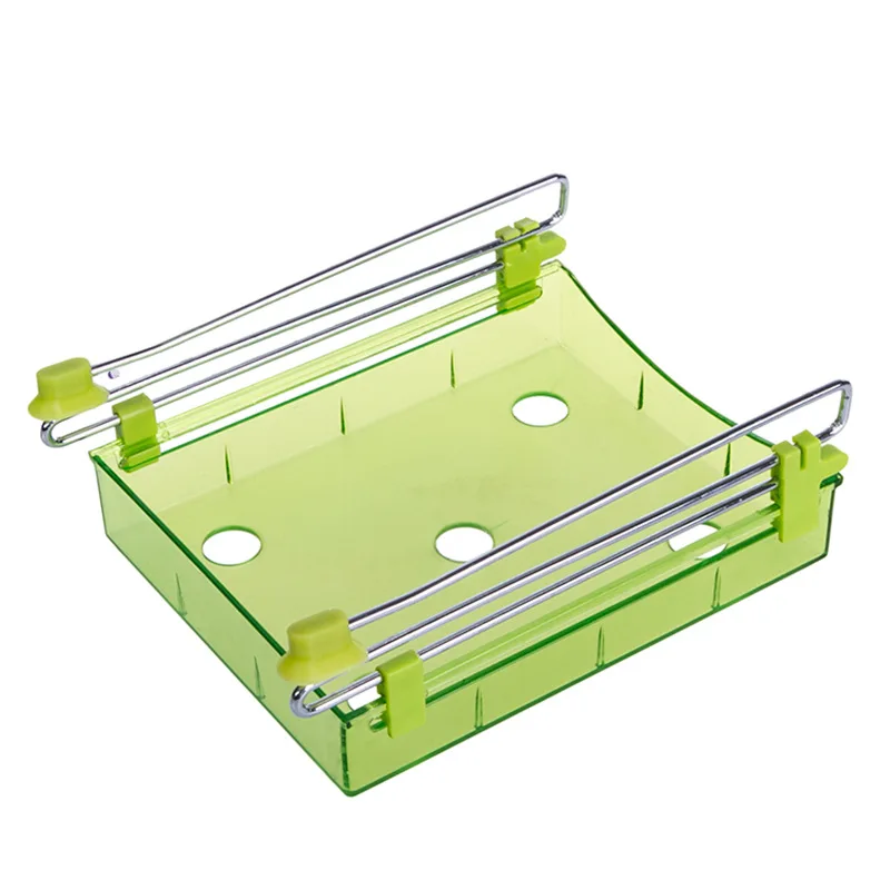 4 шт кухонные ящики холодильник с морозильной камерой еда Выдвижная кладовая креативная Полка Для Хранения Стеллаж Держатель универсальный стеллаж лоток - Цвет: 4 green same color