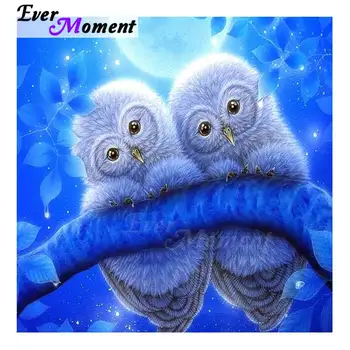 

Ever Moment Diamond Painting Owls Full Square Drill Picture Of Rhinestone Animal Diamond Embroidery Mosaic Home Decor 3F058