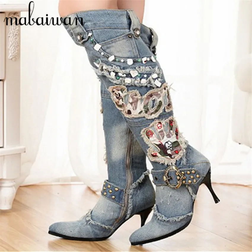 Popular Womens Denim BootsBuy Cheap Womens Denim Boots lots from China Womens Denim Boots