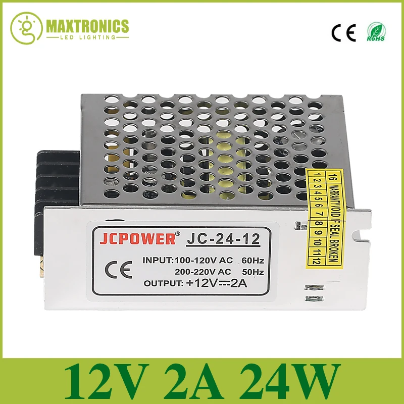 UK 24W 240V AC to 12V DC Power Supply Driver Transformer for LED Strip Light