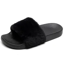 Hot Women Slippers Fashion Spring Summer Autumn Plush Slippers Women Faux Fur Slides Flip Flops Flat Shoes Sandals winter shoes fayuekey sweet spring summer autumn winter home fashion plush slippers women indoor floor flip flops for girls gift flat shoes