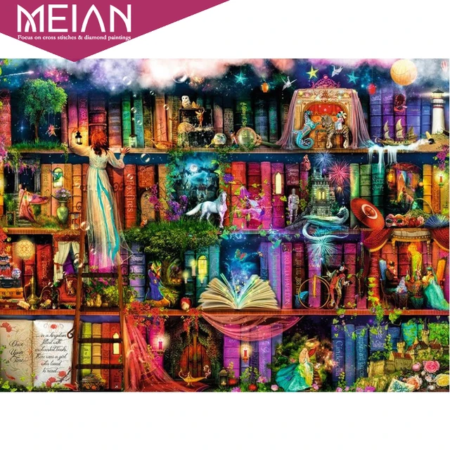 animal fairy library diamond embroidery 5d diy diamond painting animal fairy library diamond embroidery 5d diy diamond painting christmas cross stitch full rhinestone