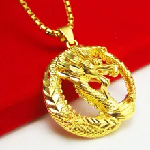 Exquisite 24 K Überzogene Drachen Anhänger für Männer und Frauen 1:1 Qualität Handmade in Hongkong Gold Shop Necklacce