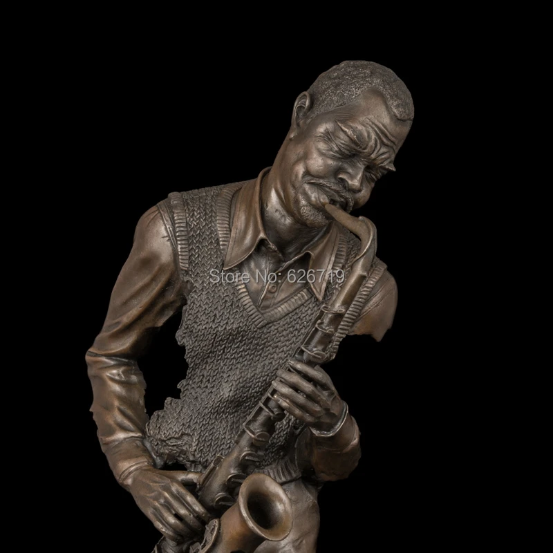 ATLIE BRONZES PURE handmade Classical bronze musician sculpture Black