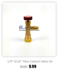 1/4 ''-1/4'' клапан управления потоком для шланга для зарядки хладагента R404A R22 R407C