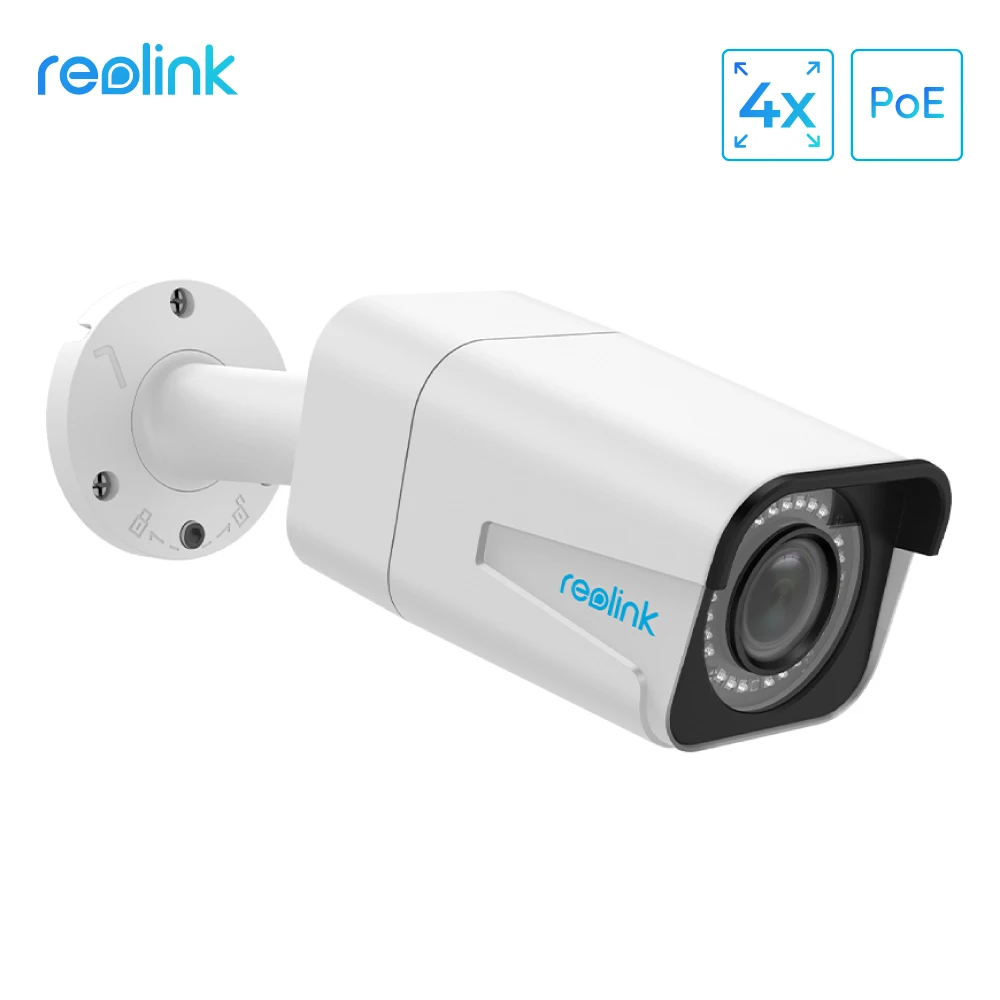 Reolink PoE ip-камера уличная 4MP 5MP 4x оптический зум P2P дневное и ночное видение Водонепроницаемая цилиндрическая камера наблюдения RLC-511