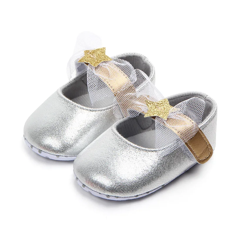 newborn silver shoes