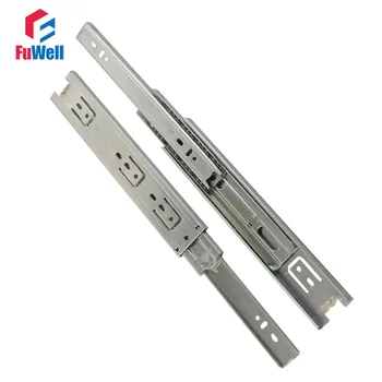 

2pcs 12inch Drawer Slides 45mm Width Cold-Rolled Steel Fold Telescopic Drawer Runner Ball Bearing Furniture Cabinet Sliding