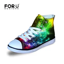 Детская спортивная обувь с высоким берцем в стиле галактики; кроссовки из кожи лучей на заказ для мальчиков и девочек; парусиновые кроссовки в стиле Харадзюку; подарки