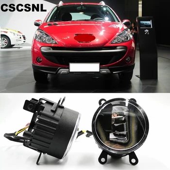 

3-IN-1 Functions Auto LED DRL Daytime Running Light Car Projector Fog Lamp with yellow signal For Peugeot 207 2009 - 2012 2013