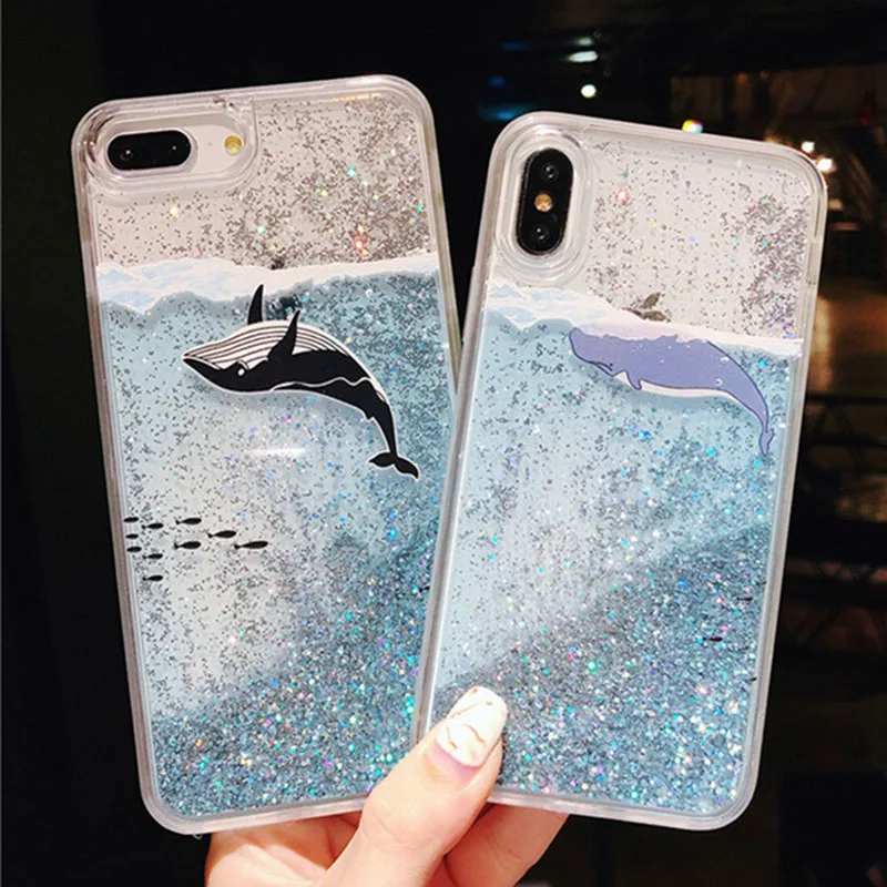 

Fashion Bling Liquid Quicksand Phone Case For IPhone X Case Cover For Iphone 7 8 6 6s Plus Coque For Iphone 6 6S 7 8 x funda