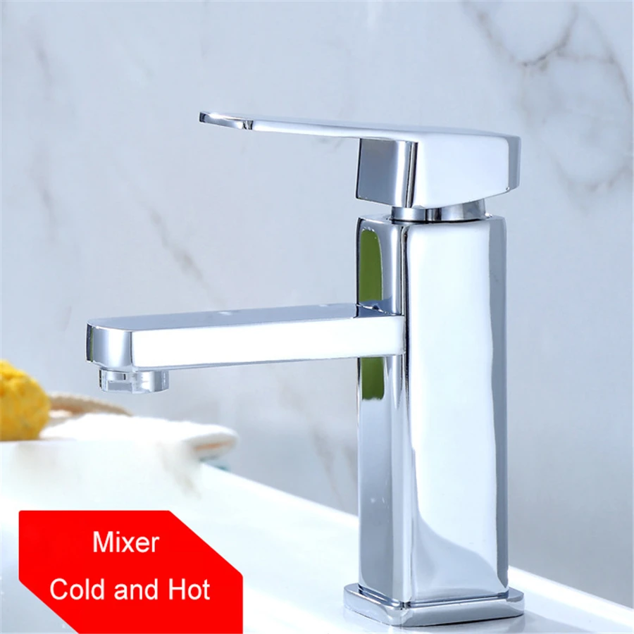 

Chrome Polished Bathroom Single Handle Sink Faucet Basin Mixer cold / hot Tap Deck Mounted Faucet Accessory