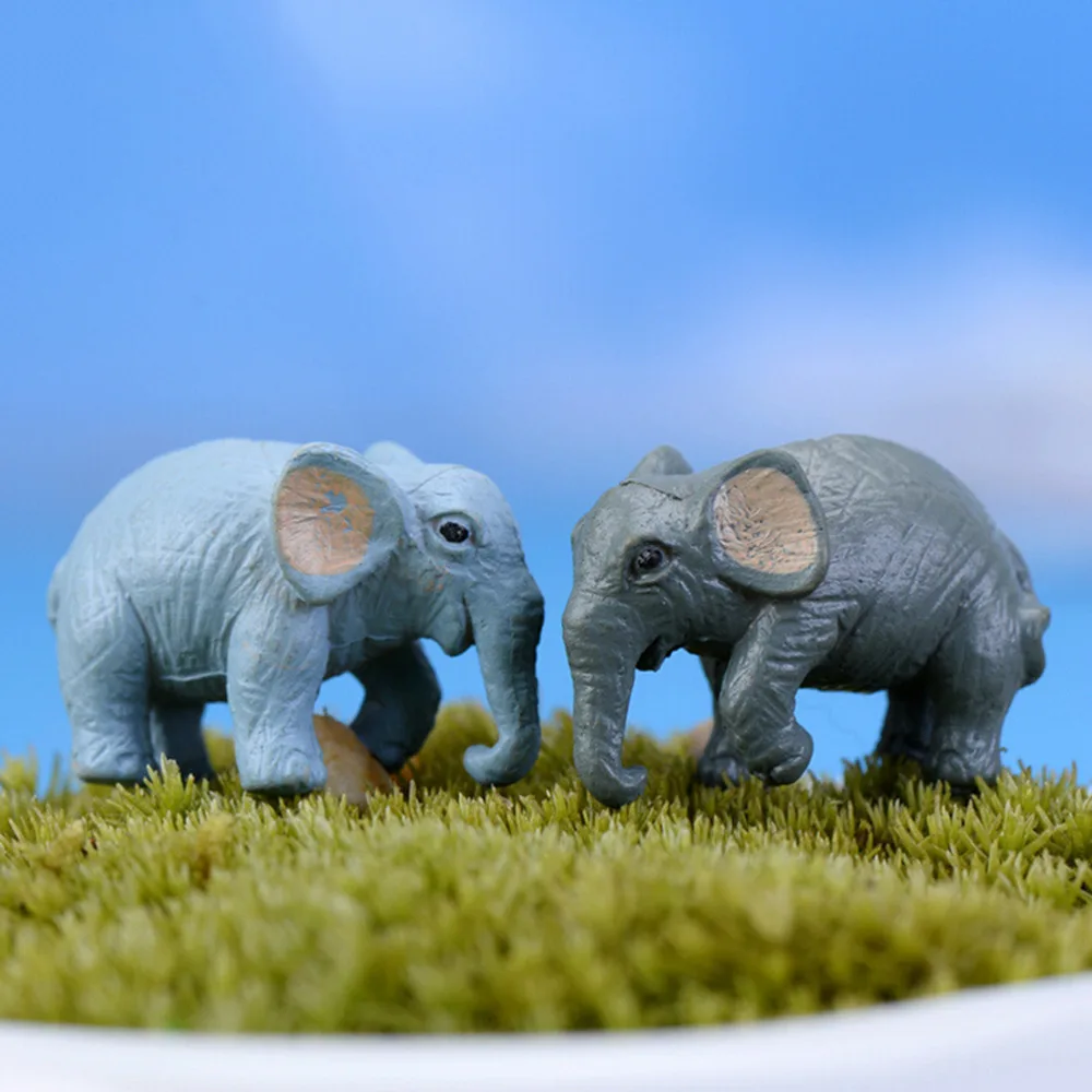2 шт. миниатюры искусственный слон изделия из смолы гномы моховые террариумы фигурки для дома и сада декоративный волшебный сад