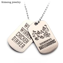 Wholesale STG Game Playerunknown’s Battlegrounds Pendant Stainless Steel PUBG WINNER CHICKEN DINNER Letter Logo Dog Tag Pendant