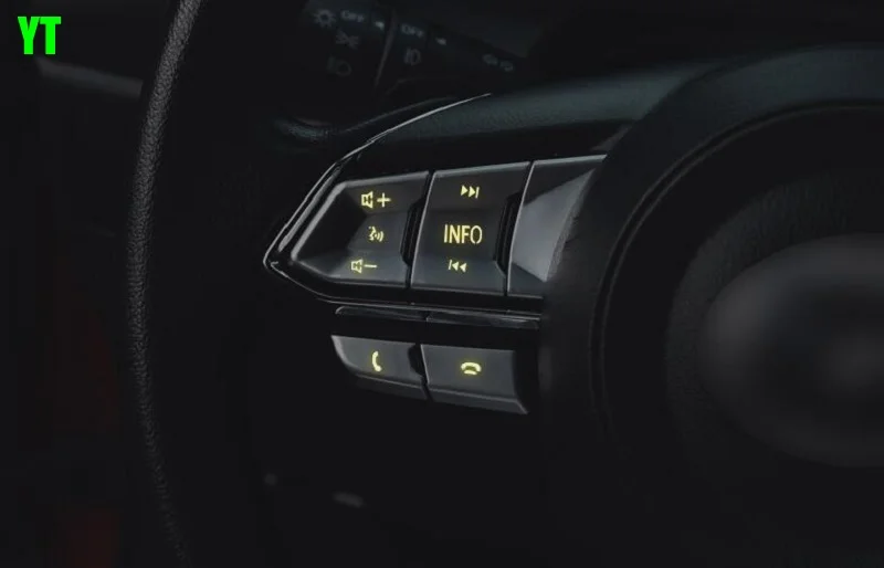 Cobertura do Volante Roda de Direção Guarnição para Mazda Automático Decoração Chrome Acessórios Automóveis 3 2020 Abs 5 decoração guarnição para mazda 3 2017 2018,