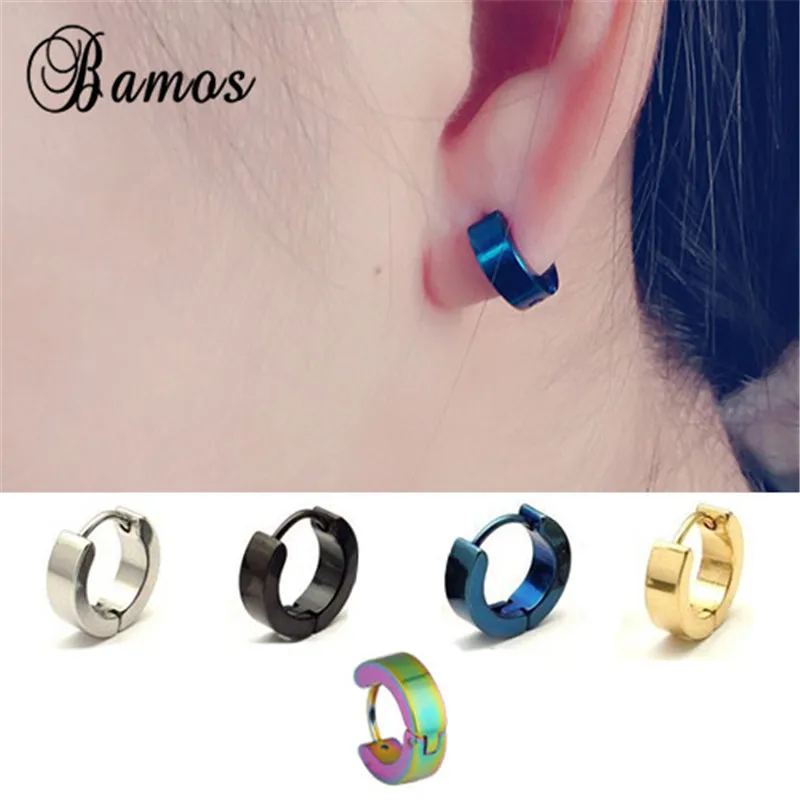 

2pc Punk Cool Stainless Steel Hoop Ear Studs Men/Women's Pierced Earrings Gothic EAR-0001