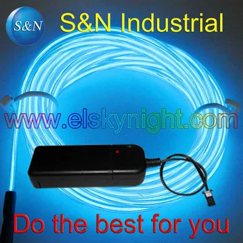 

Blue 4M Flexible Neon Light EL Wire Rope Tube with Controller 10 colors for holiday decoration creative usage free shipping