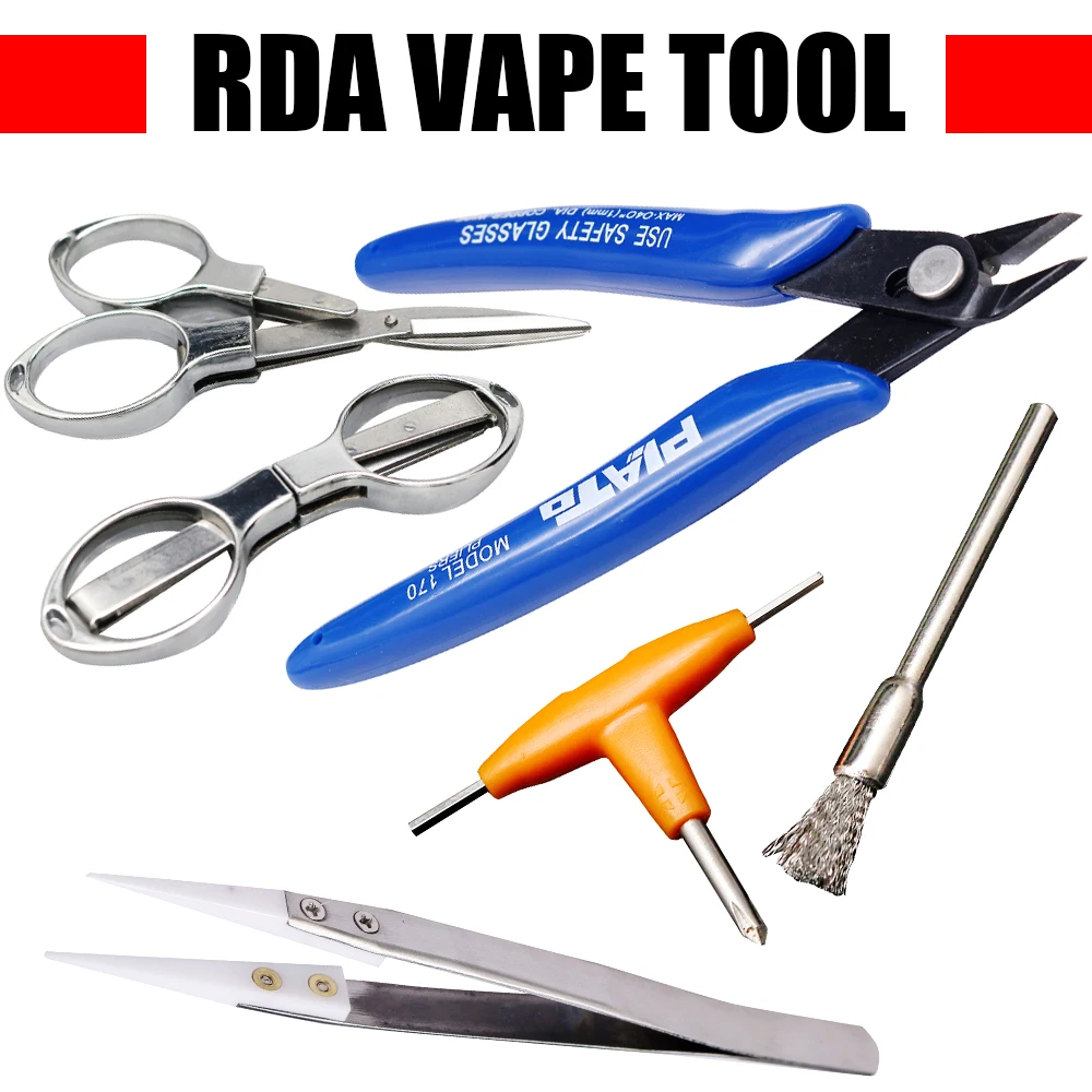 

3 in 1 vape Screwdriver Cross Flat Screw Driver Inner Hexagon Spanner tweezers scissors metal brush For RDA RTA DIY vape tool
