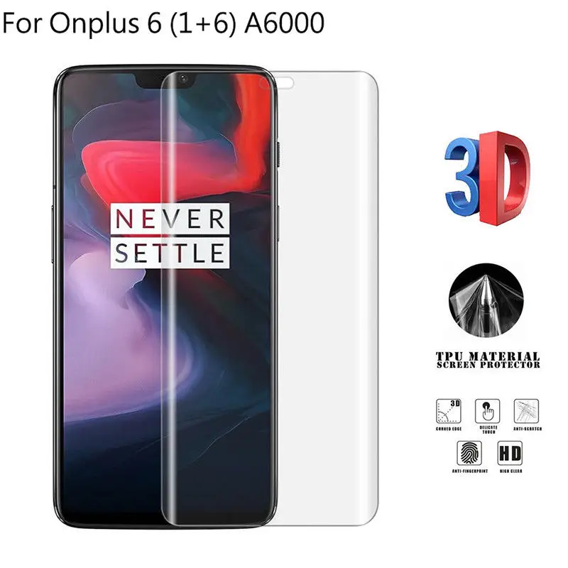 2 шт 3D изогнутая Взрывозащищенная ТПУ полная защита экрана пленка для Oneplus 6 Oneplus3
