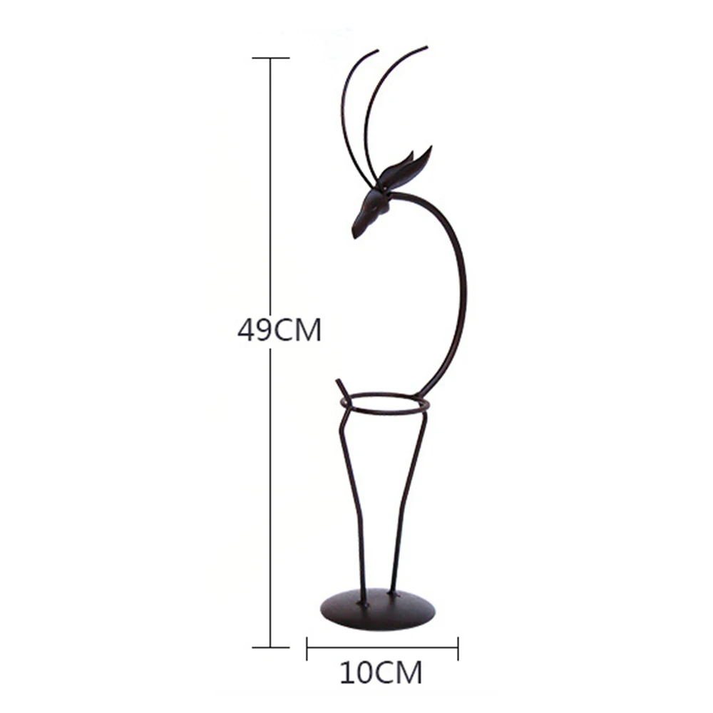 Простая креативная прозрачная стеклянная ваза с гидропонным растением и железным оленем, подставка-держатель для дома, гостиной, украшения стола - Цвет: A2