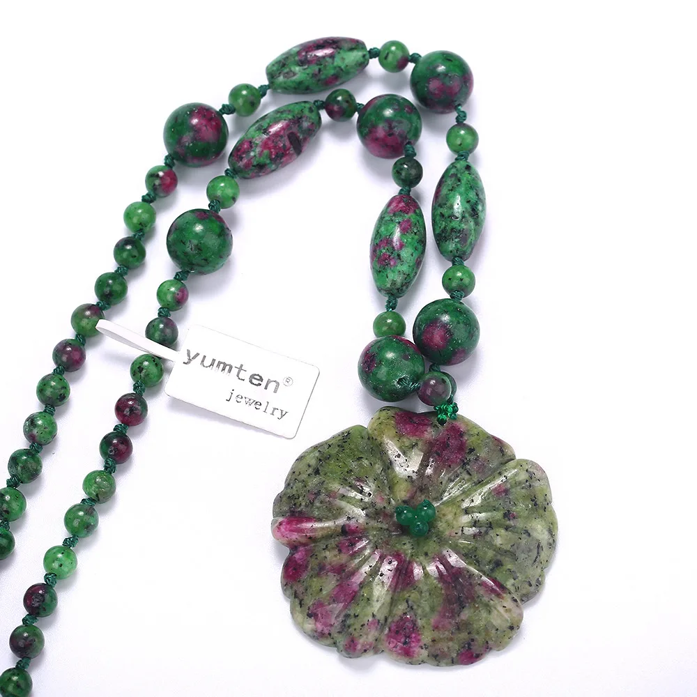 Yumten модное женское ожерелье кулон с цветами Epidote очаровательные аксессуары в