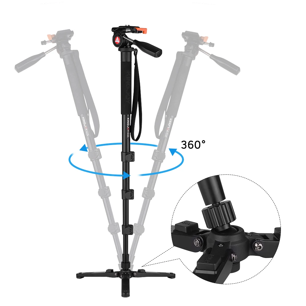 KINGJOY MP1008F монопод из алюминия сплава штатив-Трипод для цифровой зеркальной камеры Canon Nikon sony DSLR Камера видеокамера 4-секционный штатив-монопод с 3/8 дюймовым винтом