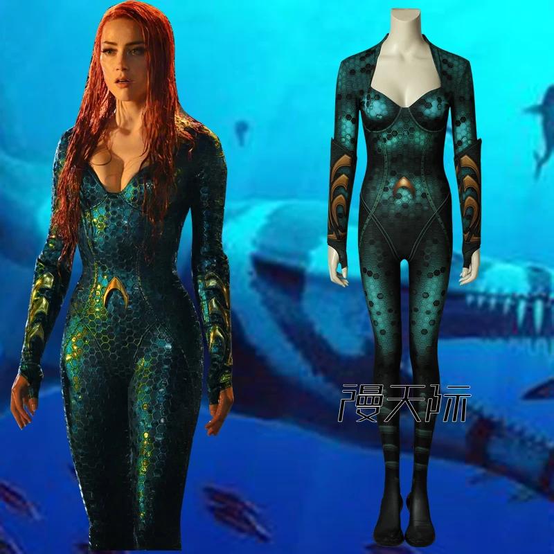 

Aquaman Mera Jumpsuit cosplay Costume adult Women Cosplay Aquaman Mera Costume Sexy jumpsuit zentai