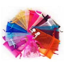 50 шт. прозрачный мешок из органзы Рождественский подарок сумка для ювелирных изделий пакет карман 13*18 см