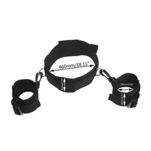 Sex Toy Game Nylon Hand Tied Neck Collar Restraint Bondage Wrist Handcuffs For Adult Couple Lover