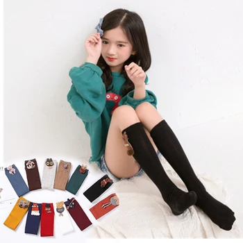 

Cartoon cute children's socks accessories animal cotton baby socks knee high long fox socks Long Booties Bow Knee High Socks