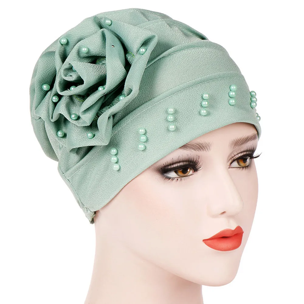 5 Прямая поставка Новая модная женская индийская шапка с бисером мусульманская раковая шапка Хемо шарф тюрбан шапка