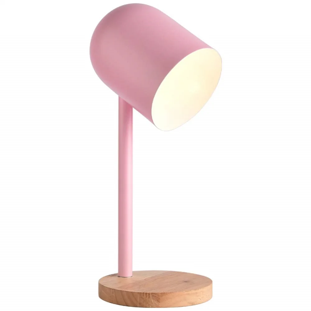 

Desk Lamp LED E27 Screw Bulb Simple Personality Macaron Beside Lamp Perfect for Living Room Bedroom Decoration Read Study Pink