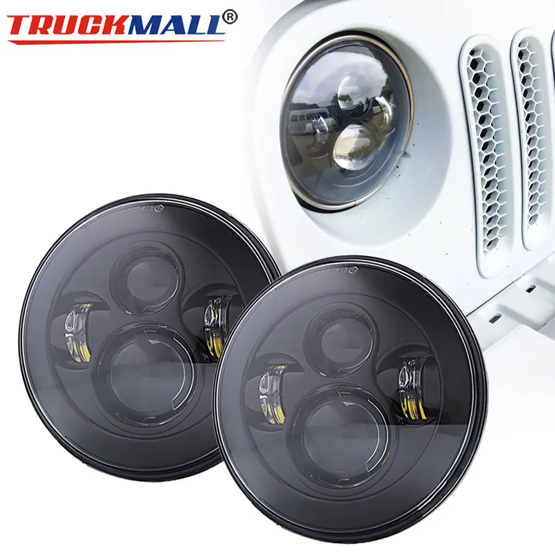  For VAZ 2121 Lada Niva 4x4 7inch LED Headlights with Halo DRL Amber Turn Signal Headlamp for Jeep W - 32961421633
