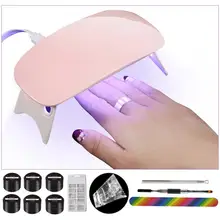 12 шт./компл. Маникюр быстро расширение гель набор с двухконфорочная вафельница для ногтевая Кисть для геля быстро строительство Типсы пальца расширение инструмент для ногтей