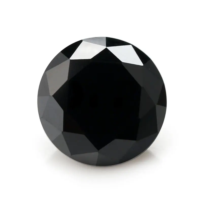 50 шт. 3-16 мм цвет кубического циркония круглой формы 5A CZ камень желтый, розовый, гранат красный, черный, фиолетовый, оливково-желтый - Цвет: Black