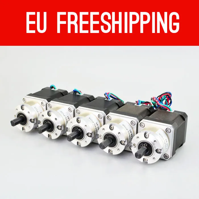 

[EU Freeshipping] 5Pcs Nema 17 Gear Ratio 5:18 Planetary motor gearbox Stepper Motor High Torque Gear motor 3D Printer Extruders