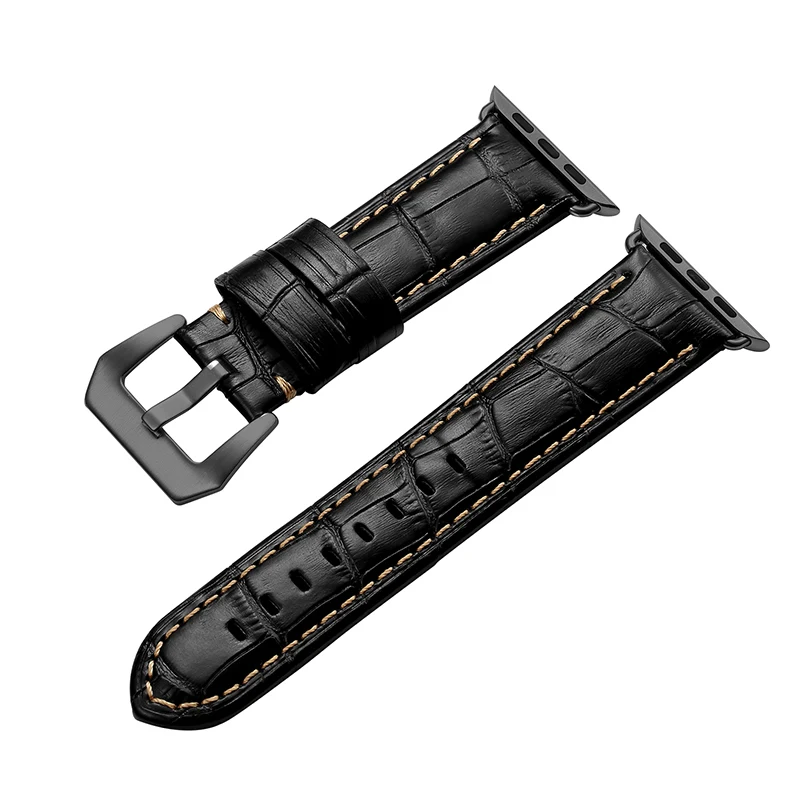 Texture BB Кожаный ремешок для Apple Watch 4 3 2 1 40 мм 44 мм ремешок iWatch ремешок из натуральной кожи 42 мм 38 мм браслет с классической пряжкой - Цвет ремешка: Texture BB