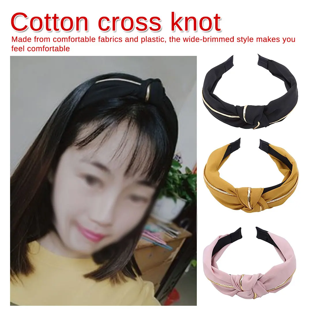 

2019 New Stripe Print Hairband Head Band Women Hair Hoop Cotton Cross Top Knot Hair Bands Accessories for Girls