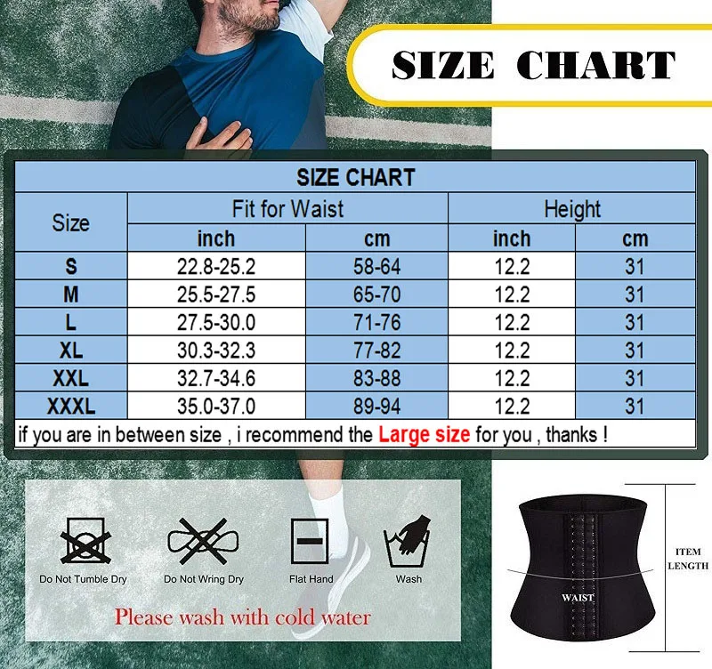 NINGMI Waist Trainer Men Health Body Shaper Slimming Tummy Strap Rubber Latex Shapewear Belly Band Corset Cincher Modeling Belt (12)