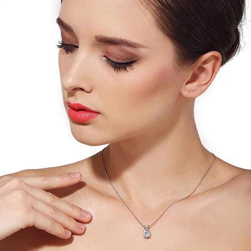 Vintage Round Diamond Fashion Charm Jewelry Solitaire Pendant Necklace