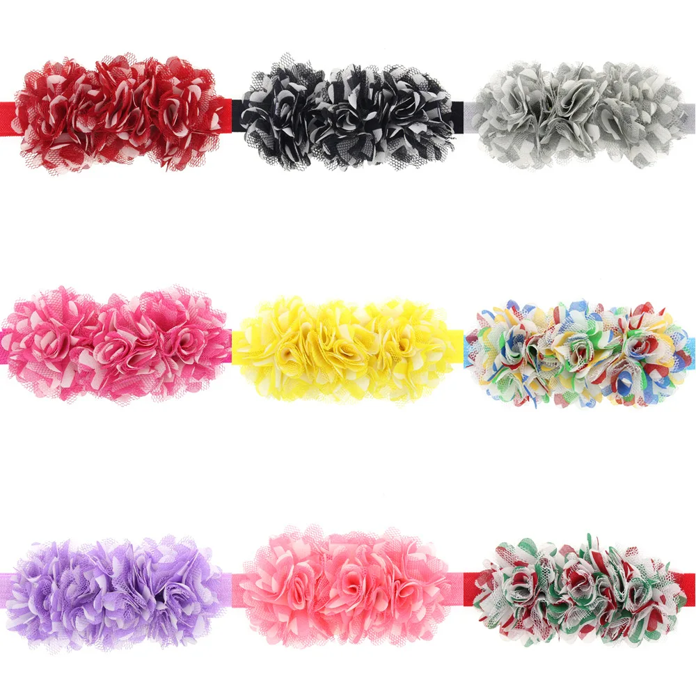 

1 Piece Lytwtw's Children Girls Baby Newborn Headband Headwear Headwrap Chiffon Fashion Lace Hair Head Band Flower Accessories
