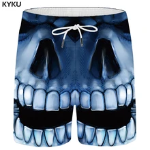KYKU брендовые шорты с черепом мужские ретро повседневные шорты пляжные готические 3d шорты штаны с принтом синие хип-хоп мужские шорты Летняя уличная одежда