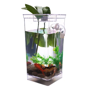 

New Design Transparent Creative Self Cleaning Tank with LED Aquarium Lovely Cute Ecological Fishbowl For Kid's Gifts