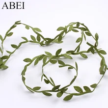 10 ярдов Зеленый лист плетеные искусственные листья из ротанга DIY венок гирлянда головные уборы ленты Ремесло Свадьба Вечеринка Рождество украшения