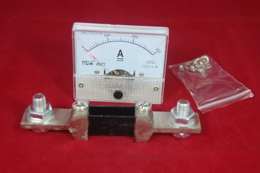 DC 0300A Analog Ammeter Panel AMP Current Meter 85C1 300A with Shunt