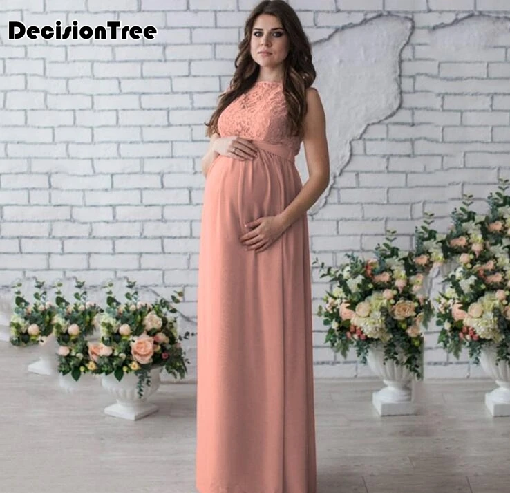 

2019 new Maternity Dress Pregnancy Photography White Lace Sleeveless Maxi Dress Photo Shoot for Pregnant Women Lace Dress