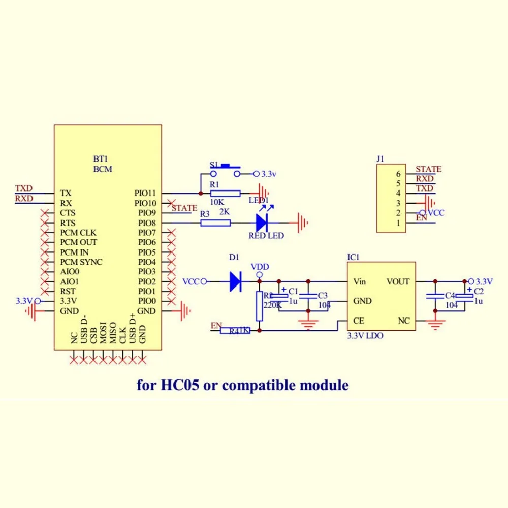 Новый диагностический интерфейс HC05 HC 05 Master Slave 6 контактный Встроенный Bluetooth