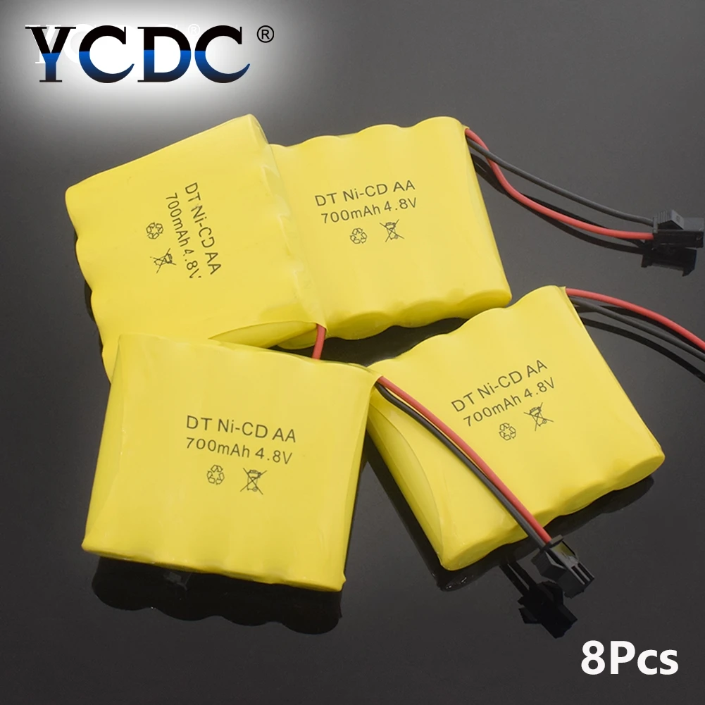 

1/2/4/8PCS Rechargeable 4.8V 700mAh 4.8v nicd ni cd battery pack RC boat Ni-Cd AA Battery Pack For Models RC Boat Car Toys