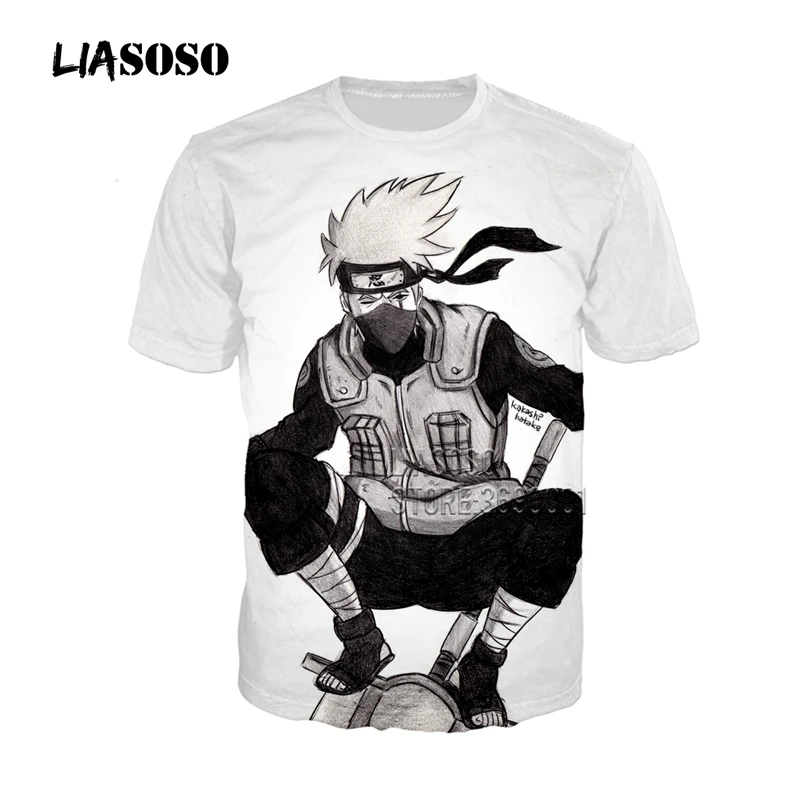 

LIASOSO 3D Print Men Women Anime NARUTO Hatake Kakashi Casual O-neck TShirt T-shirt Harajuku Tee Tops Clothing X2297